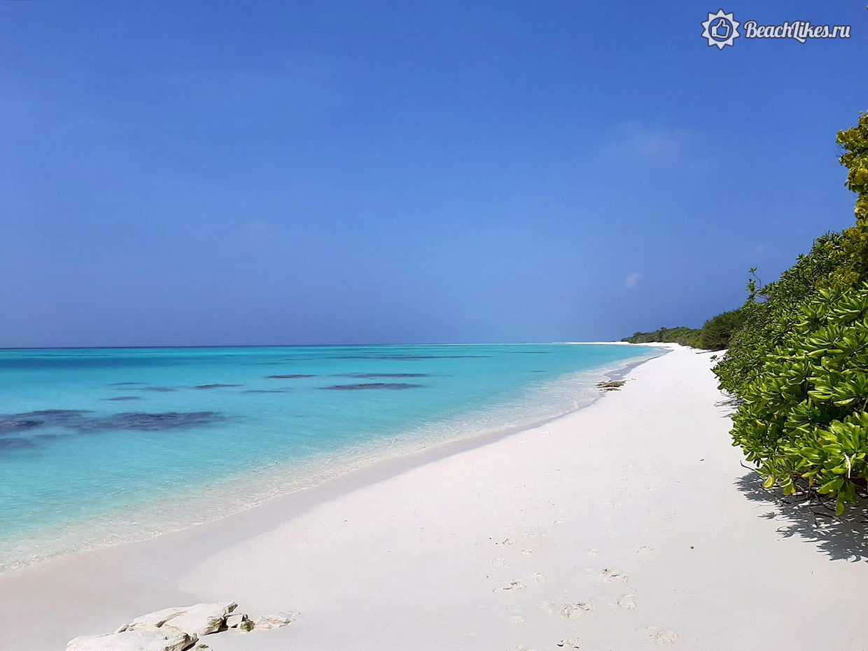 White Sandy Beach пляж с белым песком Фуладу Мальдивы